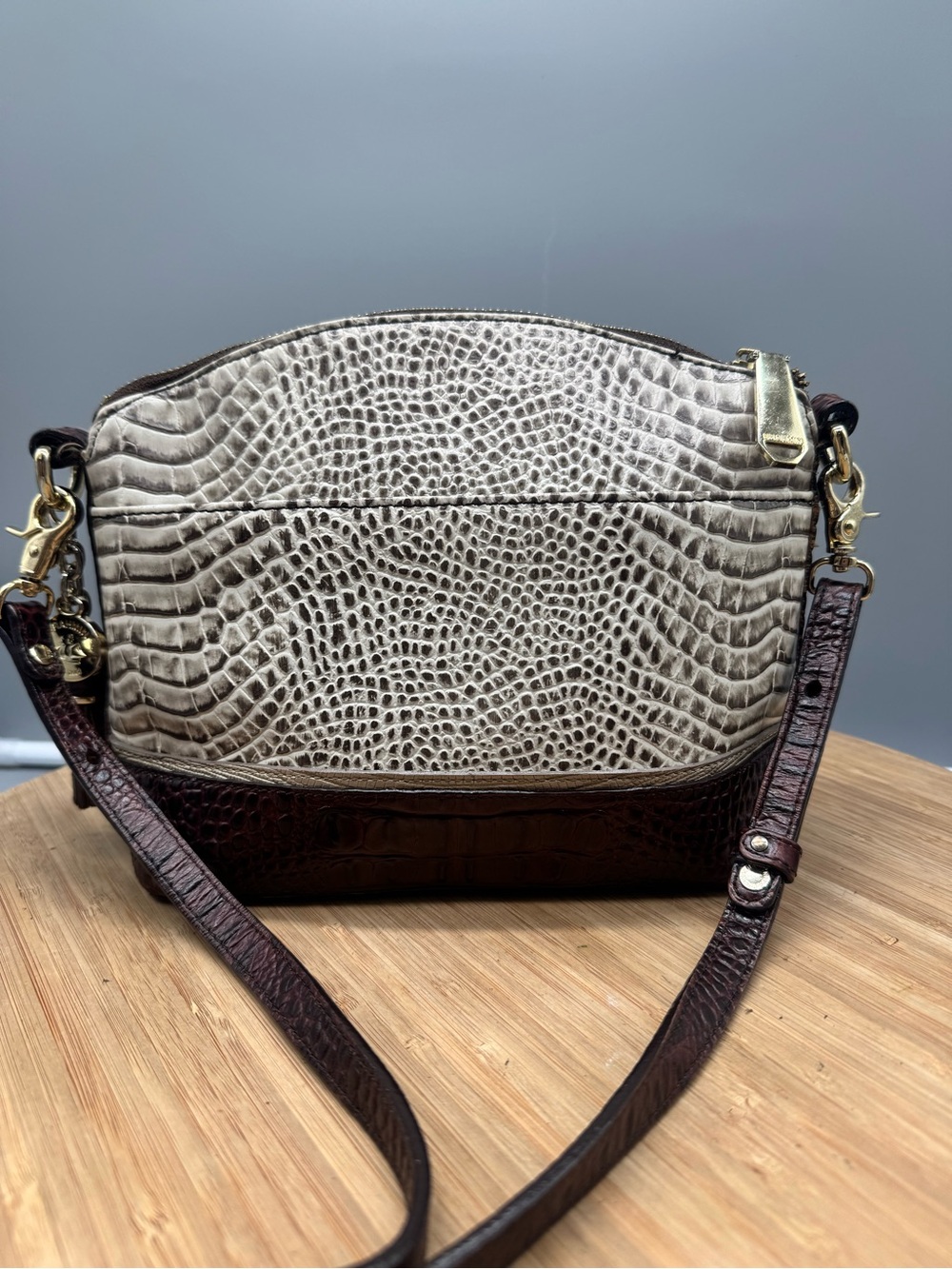 Brahmin Crossbody Croc Embossed Leather Elegant